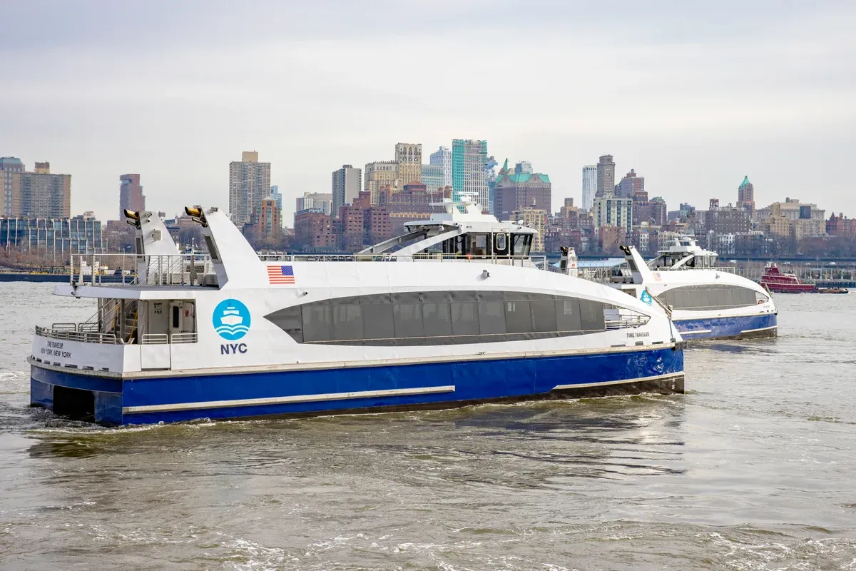 NYC Ferry boat on the East River, a budget way to get an architecture boat tour in New York feel